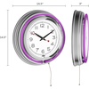 image:imageLavish Home Retro Neon Wall Clock  Battery Operated Wall Clock Vintage Bar Garage Kitchen Game Room