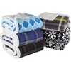 image:imageLavish Home Reversible Fleece Blanket BlackWhite 50 x 60