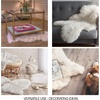 image:imageLavish Home Sheepskin Throw Rug  Faux Fur 2x3Foot High Pile Soft and Plush Mat for Bedroom Kitchen Bathroom Nursery and Office PinkPink