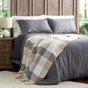 image:imageLavish Home Soft Throw Blanket TealBrown Plaid 60 x 70Gray and Tan