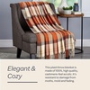 image:imageLavish Home Soft Throw Blanket TealBrown Plaid 60 x 70Orange
