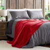image:imageLavish Home Velvet Throw  Oversized Microfiber Velvet Solid Polyester Throw Blanket  Breathable and Machine Washable in Vineyard Red
