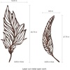 image:imageLavish Home Wall DecorSet of Two Metal Feather Hanging Wall Art Laser Cut Contemporary Nature Sculpture for Living Room Bedroom Kitchen BrownL 925 x W 005 x H 1975
