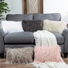 image:imageLavish Home White 12x20 Plush Lumbar Faux Fur Pillows  2Pack Decorative Pillow Insert and Shag Cover Set for Bedroom Living Room or Office 12 x 20 2 Count