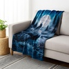 image:imageLavish Home Wolf Throw Blanket Blue 80 x 92