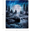 image:imageLavish Home Wolf Throw Blanket Blue 80 x 92