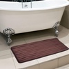 image:imageMicrofiber Memory Foam Bathmat  Oversized Padded Nonslip Accent Rug for Bathroom Kitchen Laundry Room Wave Pattern by Lavish Home Chocolate