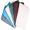 image:imageMicrofiber Memory Foam Bathmat  Oversized Padded Nonslip Accent Rug for Bathroom Kitchen Laundry Room Wave Pattern by Lavish Home Chocolate