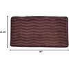 image:imageMicrofiber Memory Foam Bathmat  Oversized Padded Nonslip Accent Rug for Bathroom Kitchen Laundry Room Wave Pattern by Lavish Home Chocolate
