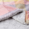 image:imagePoly Fleece Sherpa Throw  Oversized Plush Woven Polyester Sofa and Bed Blanket  Breathable and Machine Washable by Lavish Home WhiteGray PlaidModern Blush