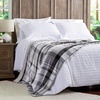image:imagePoly Fleece Sherpa Throw  Oversized Plush Woven Polyester Sofa and Bed Blanket  Breathable and Machine Washable by Lavish Home WhiteGray PlaidPhantom