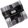 image:imagePoly Fleece Sherpa Throw  Oversized Plush Woven Polyester Sofa and Bed Blanket  Breathable and Machine Washable by Lavish Home WhiteGray PlaidPhantom