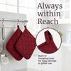 image:imagePot Holder Set With Silicone Grip Quilted And Heat Resistant Set of 2 By Lavish Home BlackBurgundy