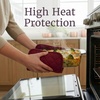 image:imagePot Holder Set With Silicone Grip Quilted And Heat Resistant Set of 2 By Lavish Home BlackBurgundy