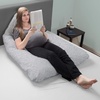 image:imagePregnancy Pillow Cover  UShaped Cotton Full Body Pillow Case  Removable Pillow Case Cover with Zipper for 60Inch Body and Pregnancy Pillows for Sleeping by Lavish Home Gray