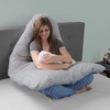 image:imagePregnancy Pillow Cover  UShaped Cotton Full Body Pillow Case  Removable Pillow Case Cover with Zipper for 60Inch Body and Pregnancy Pillows for Sleeping by Lavish Home Gray
