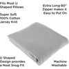 image:imagePregnancy Pillow Cover  UShaped Cotton Full Body Pillow Case  Removable Pillow Case Cover with Zipper for 60Inch Body and Pregnancy Pillows for Sleeping by Lavish Home Gray