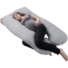 image:imagePregnancy Pillow Cover  UShaped Cotton Full Body Pillow Case  Removable Pillow Case Cover with Zipper for 60Inch Body and Pregnancy Pillows for Sleeping by Lavish Home Gray