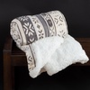 image:imageReversible Fleece Blanket  50x60Inch MachineWashable Sherpa Throw with Snowflakes  Cozy Blanket for Couch Chair or Bed by Lavish Home PinkGray