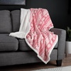 image:imageReversible Fleece Blanket  50x60Inch MachineWashable Sherpa Throw with Snowflakes  Cozy Blanket for Couch Chair or Bed by Lavish Home PinkPink