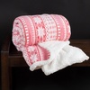 image:imageReversible Fleece Blanket  50x60Inch MachineWashable Sherpa Throw with Snowflakes  Cozy Blanket for Couch Chair or Bed by Lavish Home PinkPink