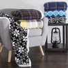 image:imageReversible Plaid Fleece Blanket  50Inch x 60Inch MachineWashable Sherpa Throw  Cozy Blanket for Couch Chair or Bed by Lavish Home BlueYellowOne Size Pack of 4