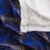 image:imageReversible Plaid Fleece Blanket  50Inch x 60Inch MachineWashable Sherpa Throw  Cozy Blanket for Couch Chair or Bed by Lavish Home BlueYellowOne Size Pack of 4