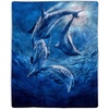 image:imageSherpa Fleece Throw Blanket Ocean Dolphin Print Pattern Lightweight Hypoallergenic Bed Couch Soft Plush Blanket for Adults and Kids by Lavish Home