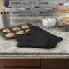 image:imageSilicone Oven Mitts  Extra Long Professional Quality Heat Resistant with Quilted Lining and 2sided Textured Grip  1 pair Black by Lavish Home
