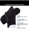 image:imageSilicone Oven Mitts  Extra Long Professional Quality Heat Resistant with Quilted Lining and 2sided Textured Grip  1 pair Gray by Bedford HomeBlack