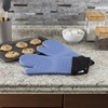 image:imageSilicone Oven Mitts  Extra Long Professional Quality Heat Resistant with Quilted Lining and 2sided Textured Grip  1 pair Gray by Bedford HomeBlue