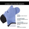 image:imageSilicone Oven Mitts  Extra Long Professional Quality Heat Resistant with Quilted Lining and 2sided Textured Grip  1 pair Gray by Bedford HomeBlue