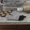 image:imageSilicone Oven Mitts  Extra Long Professional Quality Heat Resistant with Quilted Lining and 2sided Textured Grip  1 pair Gray by Lavish Home
