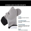 image:imageSilicone Oven Mitts  Extra Long Professional Quality Heat Resistant with Quilted Lining and 2sided Textured Grip  1 pair Gray by Lavish Home
