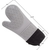 image:imageSilicone Oven Mitts  Extra Long Professional Quality Heat Resistant with Quilted Lining and 2sided Textured Grip  1 pair Gray by Lavish Home