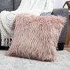image:image22 Plush Pillow Luxury Square Accent Pillow Insert and Shag Glam Cover Set For Bedroom or Living Room by Lavish Home Pink