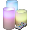 image:imageFlameless LED Candles  3Piece Color Changing Flameless Candle Set with Remote for Home Wedding Bridal Shower and Christmas Decor by Lavish Home