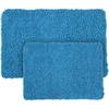 image:imageLavish Home 2 Piece Memory Foam Shag Bath Mat  Blue