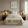 image:imageLavish Home 2Piece Quilt Set  Savannah Classic Patchwork Twin Quilt with Pillow Sham  Machine Washable Lightweight Bedding Multicolor