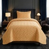 image:imageLavish Home 3Piece King Quilt Bedding Set  Bedspread and 2 King Pillow Shams with Embossed Diamond Pattern  Lightweight Bed Set for All Seasons  Soft Microfiber Coverlet BlueMustard Yellow