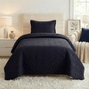 image:imageLavish Home 3Piece King Quilt Bedding Set  Bedspread and 2 King Pillow Shams with Embossed Diamond Pattern  Lightweight Bed Set for All Seasons  Soft Microfiber Coverlet BlueBlack
