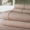 image:imageLavish Home Brushed Microfiber Sheet Set4 Piece Bed LinensFitted amp Flat Sheets Plus 2 PillowcasesWrinkle Stain amp Fade Resistant King Taupe