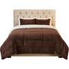 image:imageLavish Home King Size Comforter Set  3Piece Sherpa and Fleece Bedspread with Pillow Shams  Warm Cozy MachineWashable Bedding Chocolate