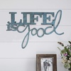 image:imageLavish Home Life is Good Wall Art Teal Blue Distressed 182x146