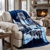 image:imageLavish Home Oversized Wolf Blanket 74 x 91Blue and White