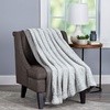image:imageLavish Home Plush Blanket for Home Decor  Hypoallergenic Faux Rabbit Fur Couch Throw with Sherpa Backing for Sofas and Bedding Cream BeigeCloud Grey