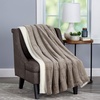 image:imageLavish Home Plush Blanket for Home Decor  Hypoallergenic Faux Rabbit Fur Couch Throw with Sherpa Backing for Sofas and Bedding Cream BeigeCoffee