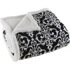 image:imageLavish Home Reversible Fleece Blanket BlackWhite 50 x 60