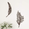 image:imageLavish Home Wall DecorSet of Two Metal Feather Hanging Wall Art Laser Cut Contemporary Nature Sculpture for Living Room Bedroom Kitchen BrownL 925 x W 005 x H 1975
