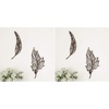 image:imageLavish Home Wall DecorSet of Two Metal Feather Hanging Wall Art Laser Cut Contemporary Nature Sculpture for Living Room Bedroom Kitchen BrownL 925 x W 005 x H 1975 Pack of 2
